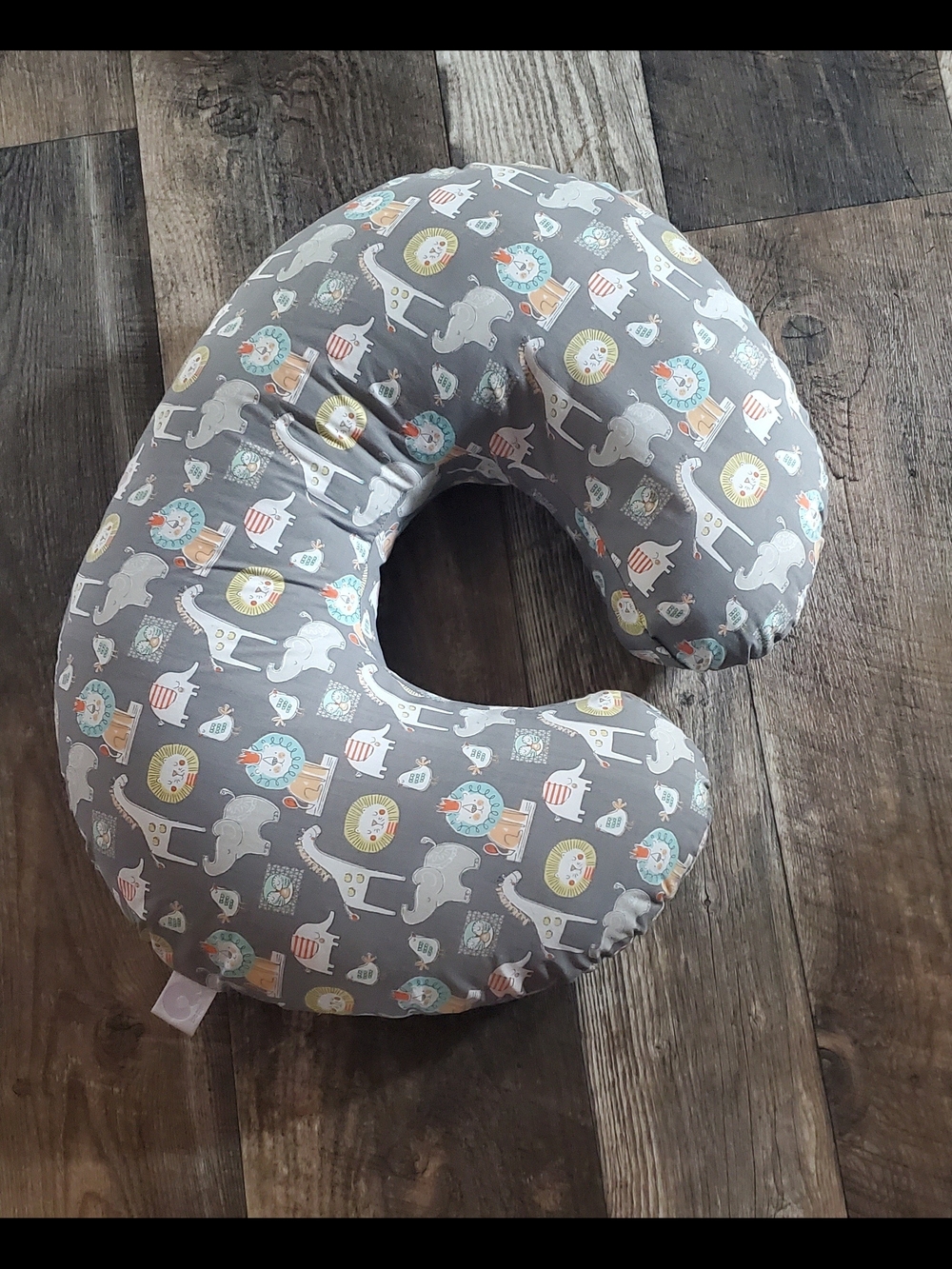Boppy Gray Animal Print Nursing Pillow